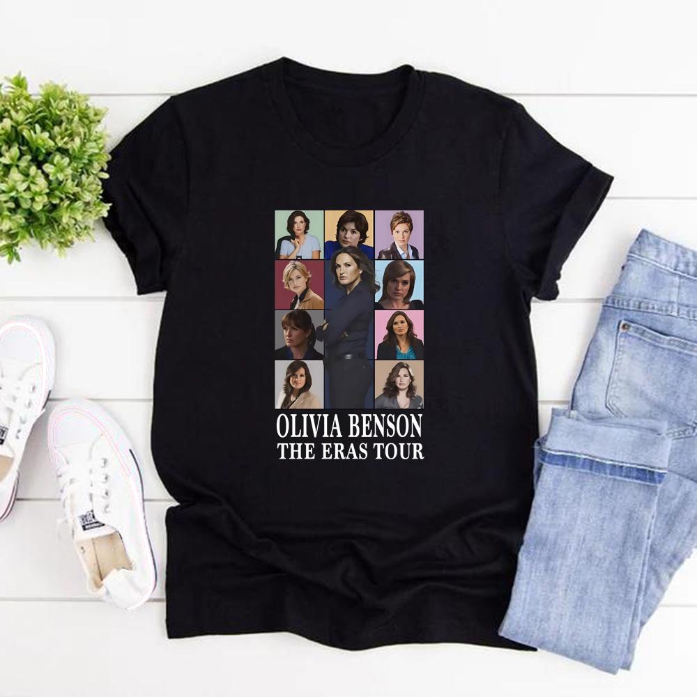 

Olivia Benson Eras Tour T-shirts Law and Order Tv Show Shirt Short Sleeve Women Vintage Tshirt Casual Graphic Tee Gift for Fan