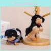 Plush Dachshund Dog Keychain With Tie Design For Girls Bag Decoration And Gift