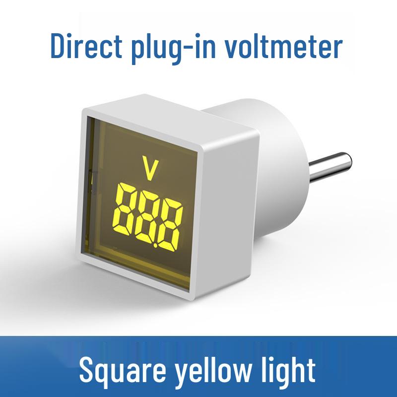 Square Voltage Meter Plug-in: European Standard AC220V Digital Display with Indicator Light