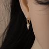 ANDYWEN 925 Sterling Silver Three Long Triangle Spike Drop Earring Women Circle Loops Piercing Pendientes Clips Jewelry