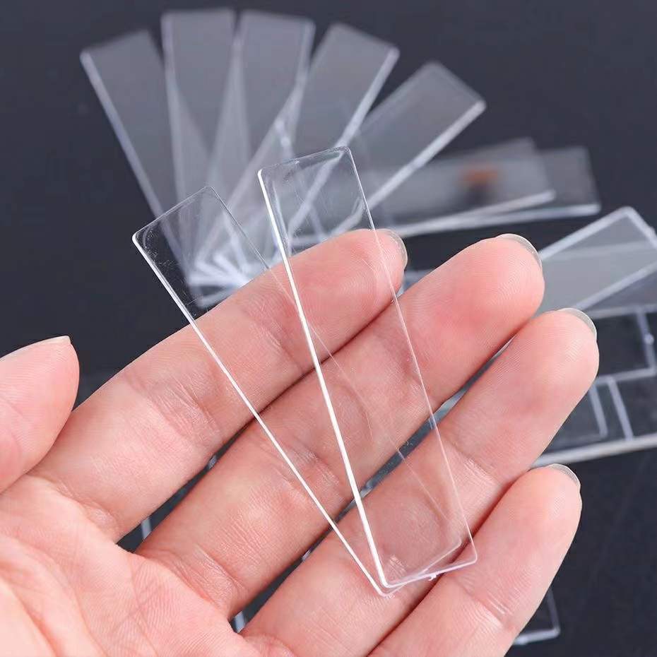50Pcs Acrylic Nail Art Display Strip, Double-Sided Adhesive Transparent Strip Display Board