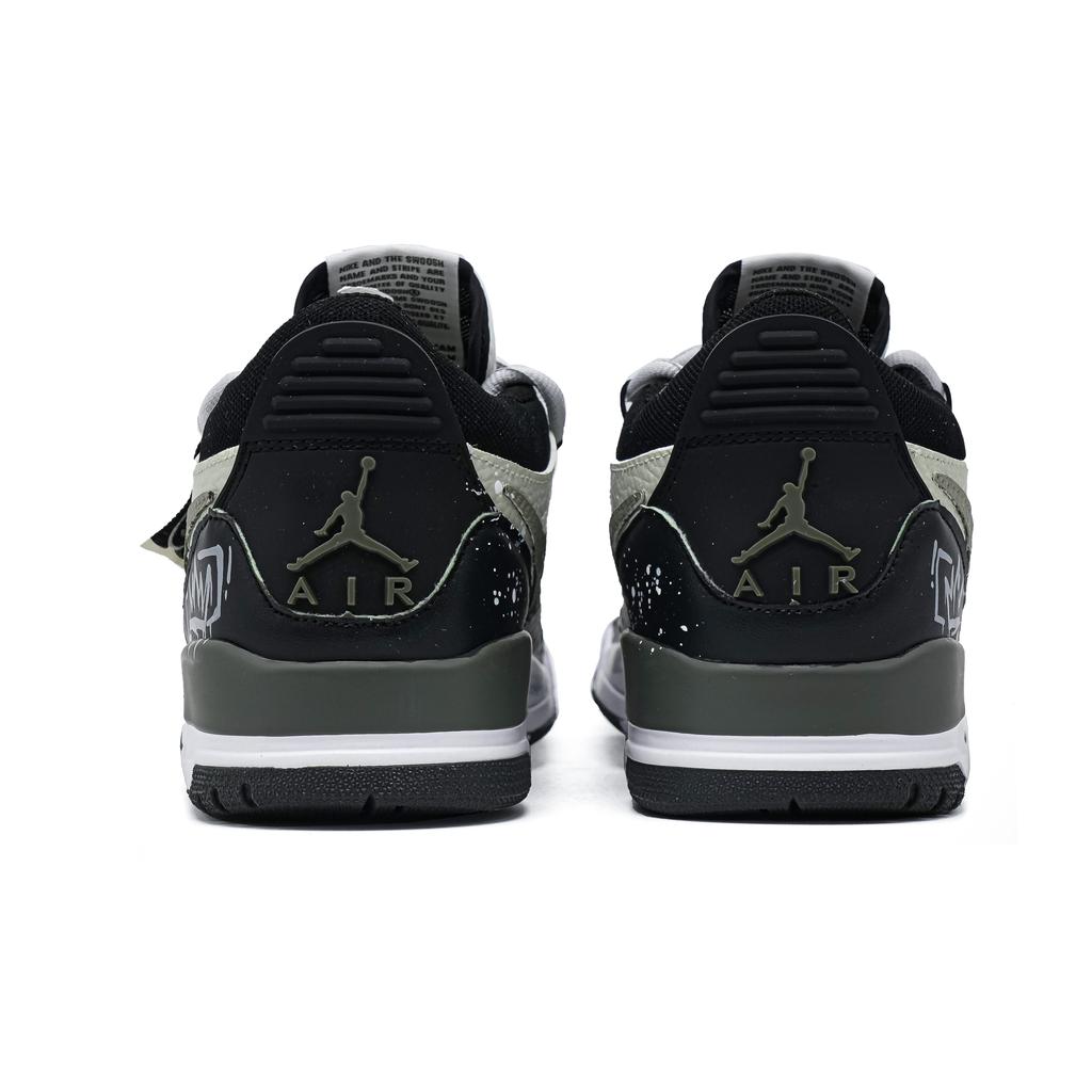 Jordan Legacy 312 Street Graffiti Cushioning, Wear Resistant Low Top Vintage Basketball Shoes Unisex Black CD7069-120(Team947-)