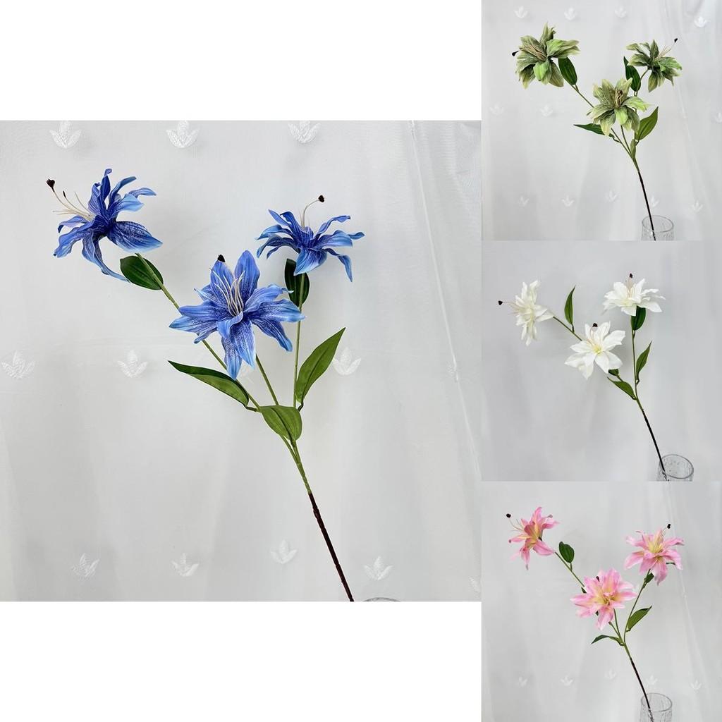 Artificial Lilium Brownii Var Viridulum Flower Garland For Wedding Decor And Photography Props With Handmade Silk Material
