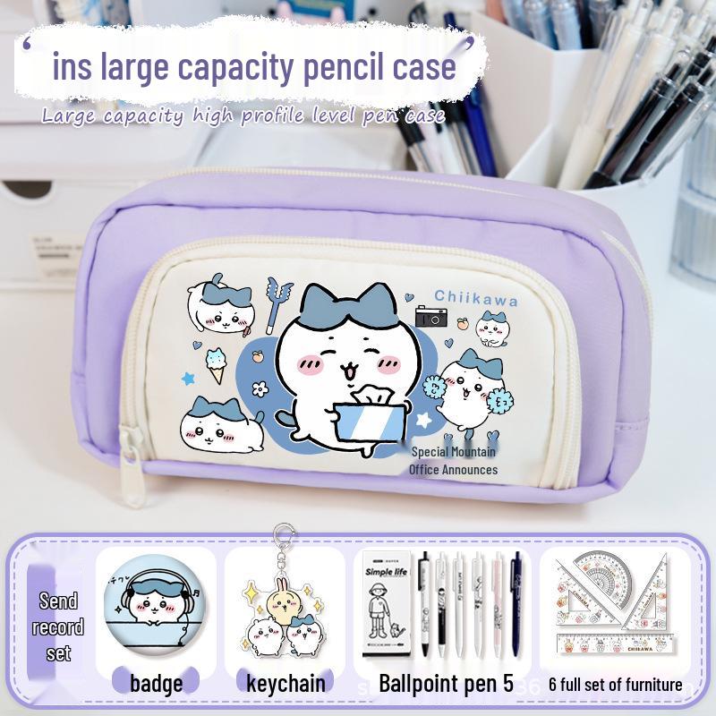 Chiikawa 2025 Torba Ita - Duża Pojemność Podwójna Warstwa Etui na Ołówki Anime dla Dziewcząt.