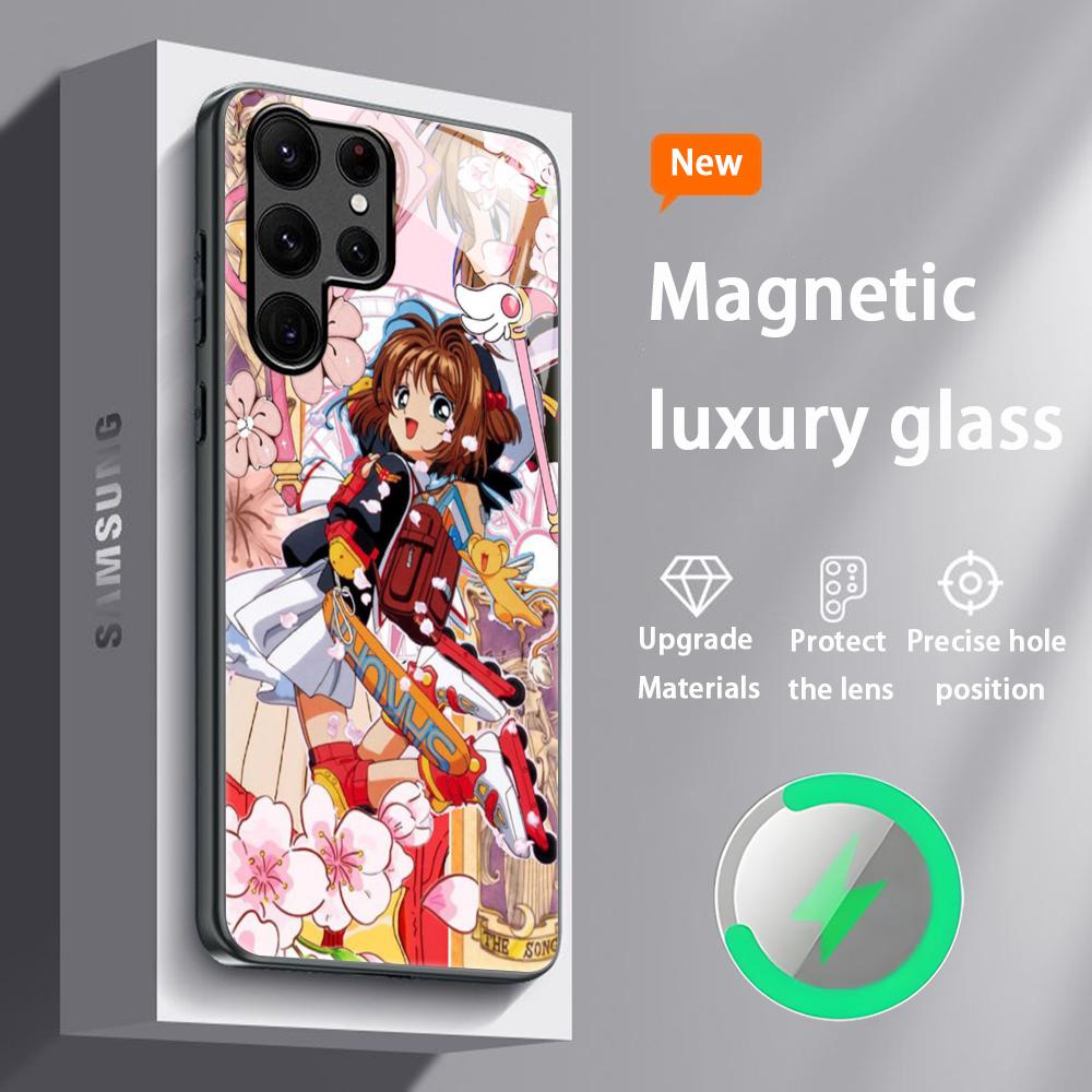 Lovely Cardcaptor Sakura  Phone Case For Samsung S25 S24 S23 S22 S21 S20 Plus Ultra Note20 Glass Magnetic Case
