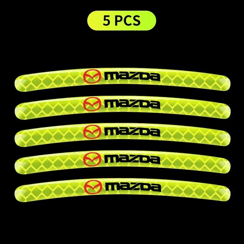 Car Wheel Hub Reflective Sticker Tire Rim Reflective Strips Decoration For Mazda 3 5 CX-3 CX-4 CX-5 CX-7 CX-9 Axela 6 RX8 7 MX3