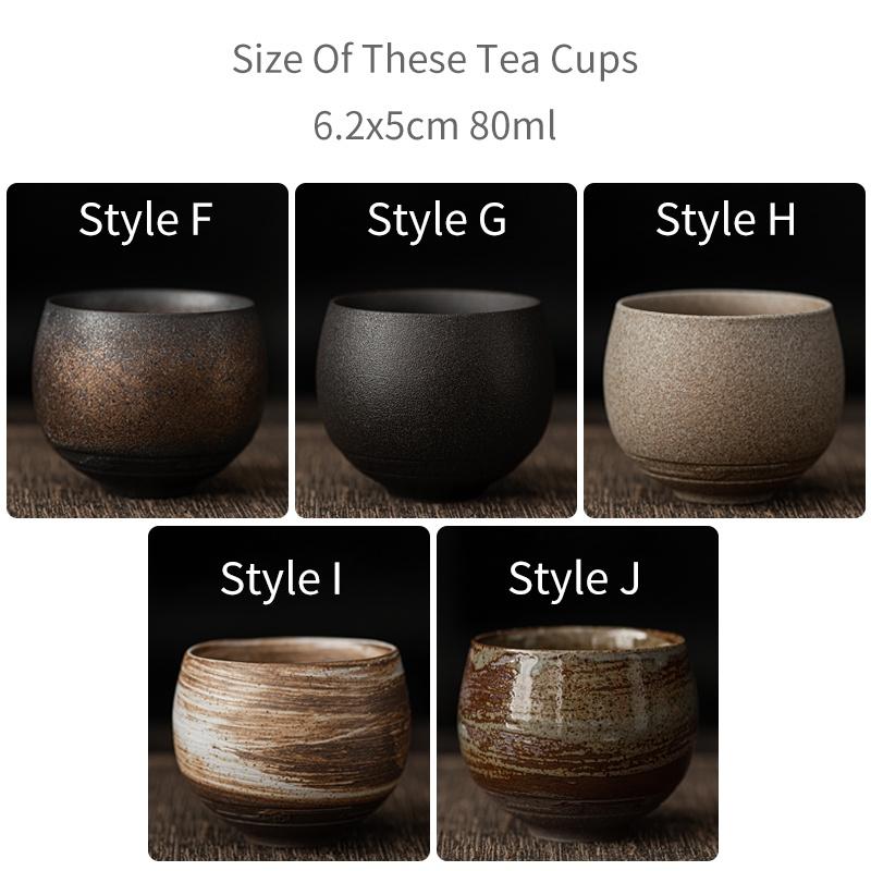 80ml Ceramic Tea Cup Japanese Style Ancient Style Kung Fu Tea Set