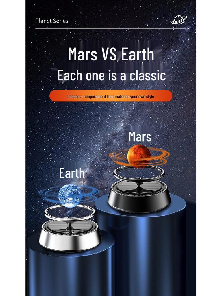 Solar-Powered Floating Planet Car Perfume Holder with Aromatherapy