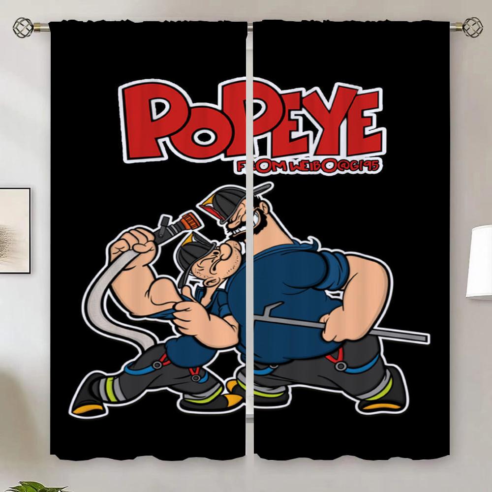 White Curtains for Camera Popeye the Sailo Modern Home Decoration Chiffon Curtain Living Room Customs Free Shipping Products