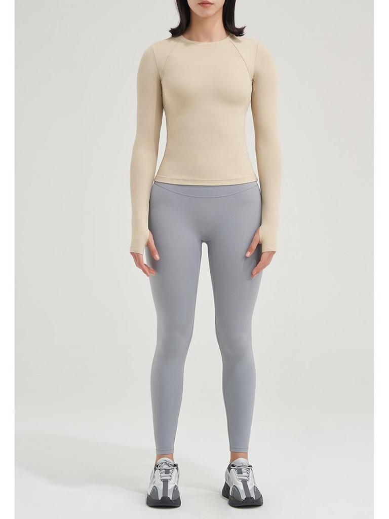 Damen Schnelltrocknendes Langarm-Yoga- und Lauf-Oberteil für Herbst und Winter