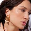 Stainless Steel Geometric Spiral Stud Earrings for Women Ladies Irregular Imitation Pearl Pendant Earrings Holiday Jewelry Gifts