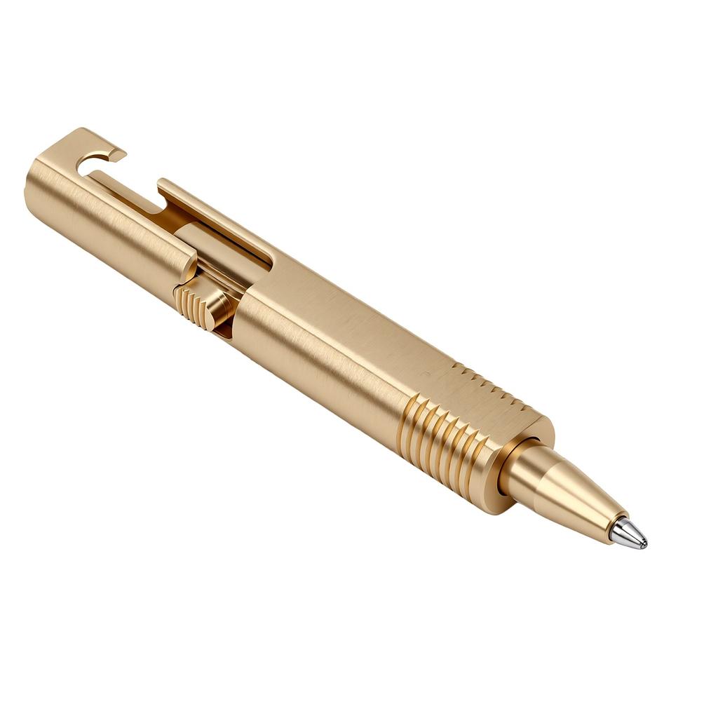 Mini Brass Pen Portable CNC Machined Electroplated Finish Smoothly Mini Brass Action Pen