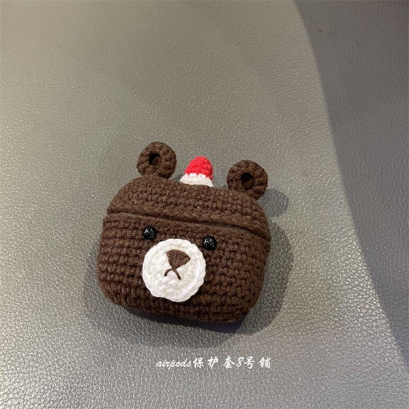 

Корейский Ins Милый Вязаный Коричневый Медведь Подходит для Apple AirPods Pro 1-го поколения 2-го поколения 3-го поколения 4-го поколения Чехол для наушников Защитный чехол Apple Airpods 3 Knitting Brown Bear Earphone Case