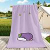 2D Flat - 1pc Purple Eggplant-Themed Beach Towel | Soft,Skin-Friendly,Non-Shedding, Easy To Clean, Durable, Resistant To Pilling