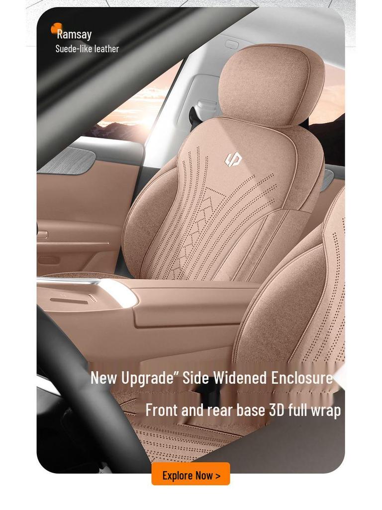 Suede Saddle Pad Seat Cover for 26 Leapmotor C11 Models - Perforated, Breathable, and Car Seat Cushion