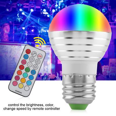 E27 3W 16 Color LED RGB Magic Spot Light Bulb Lamp Wireless Pack 3 colours LED bulbs + wifi driver led illumination
