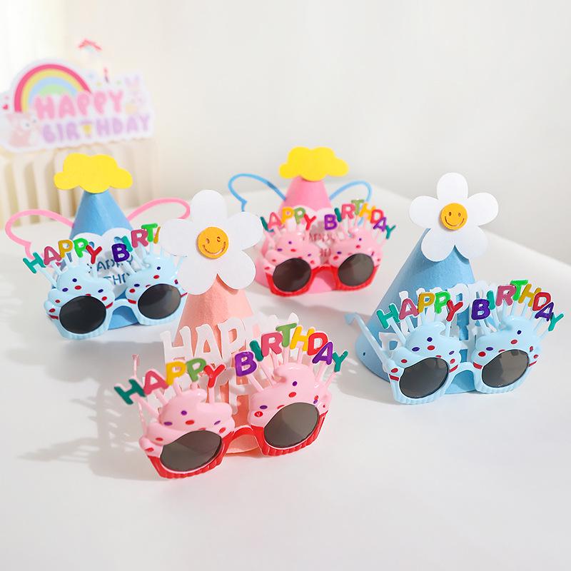 First Birthday Girl Photo Props Set: Hat, Glasses, and Creative Decorations