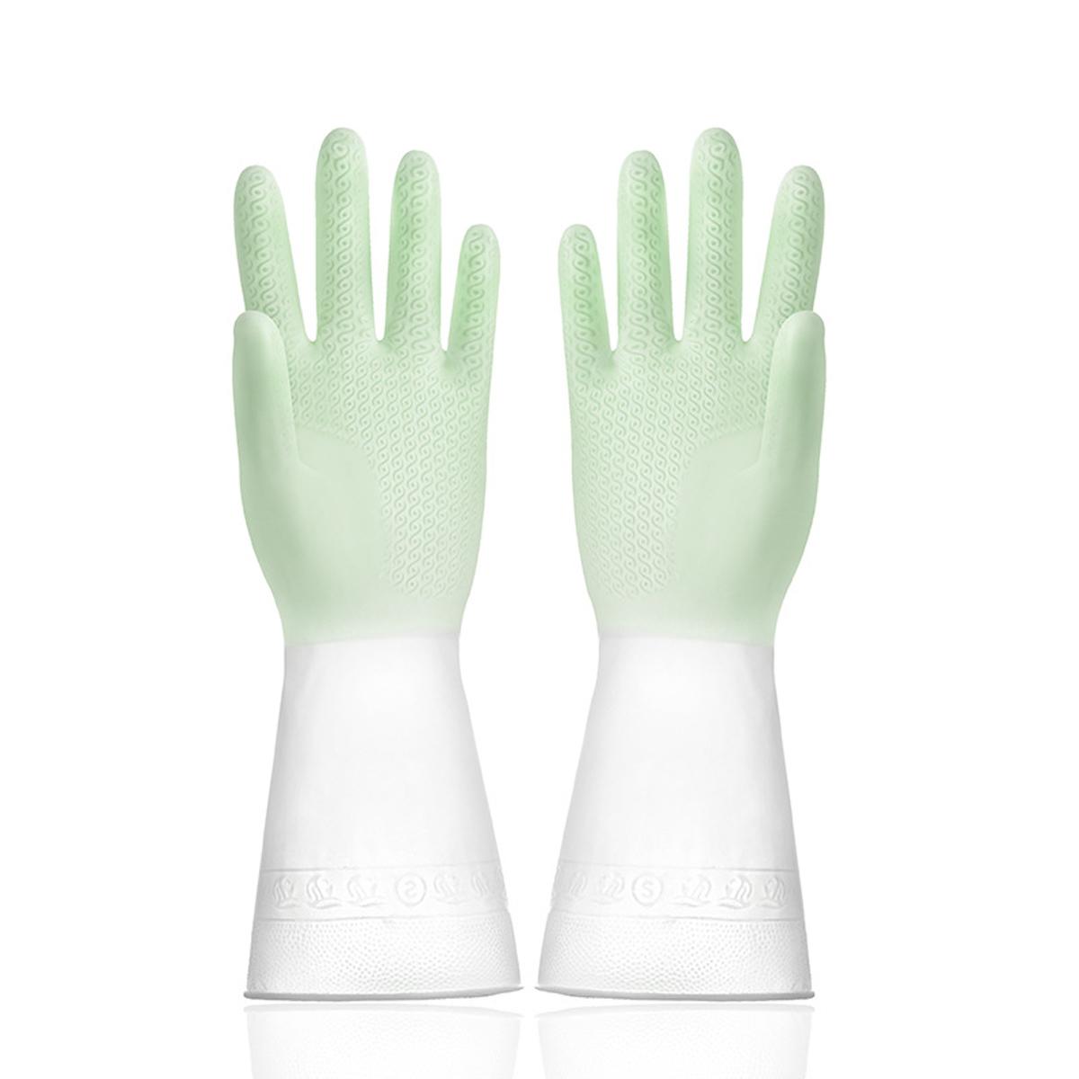 Colorful Gradient Kitchen Gloves Fashion Rubber Waterproof Dishwashing Cleaning Household Gloves Durable for Cooking M