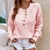 Women's Casual Fashion 2022 Long Sleeved Knitting Solid Color Sweater Top