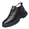 Herren Fleece rutschfeste wasserdichte Turnschuhe Outdoor Schneestiefel Verdickte warme weiche Winterschuhe Leder Stiefeletten