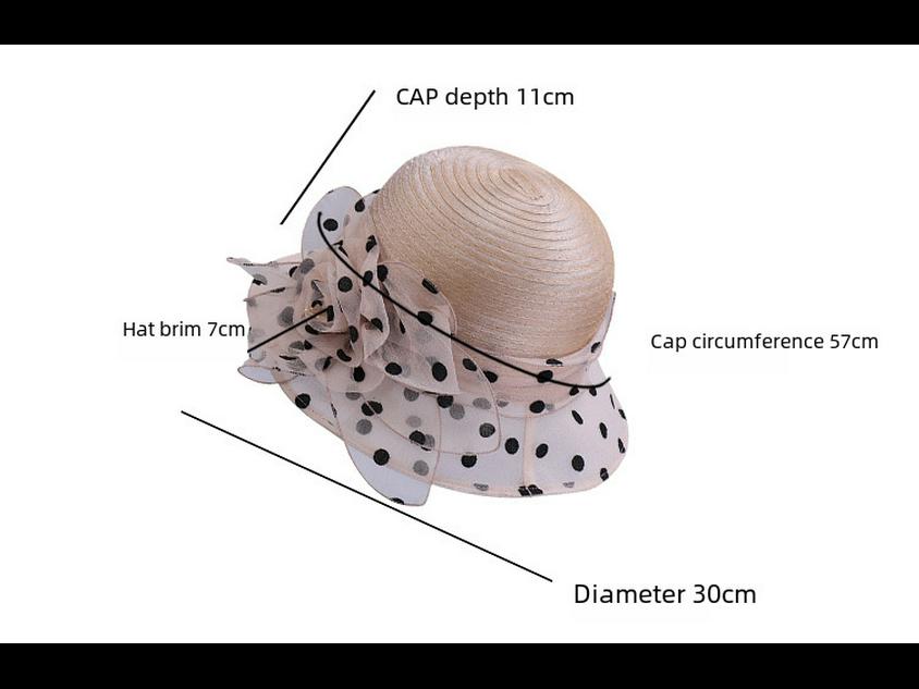 Dámský letní prodyšný organzový rybářský klobouk s květinovým vzorem a slunečníkem - korejský styl