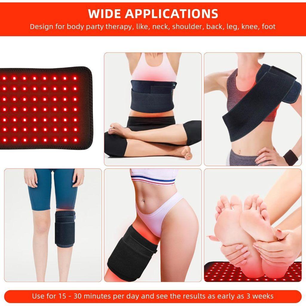 660nm 850nm Body Pain Relief NIR Deep Therapy Device Red Light Therapy Pad Portable Heating Light Therapy Wrap Belt
