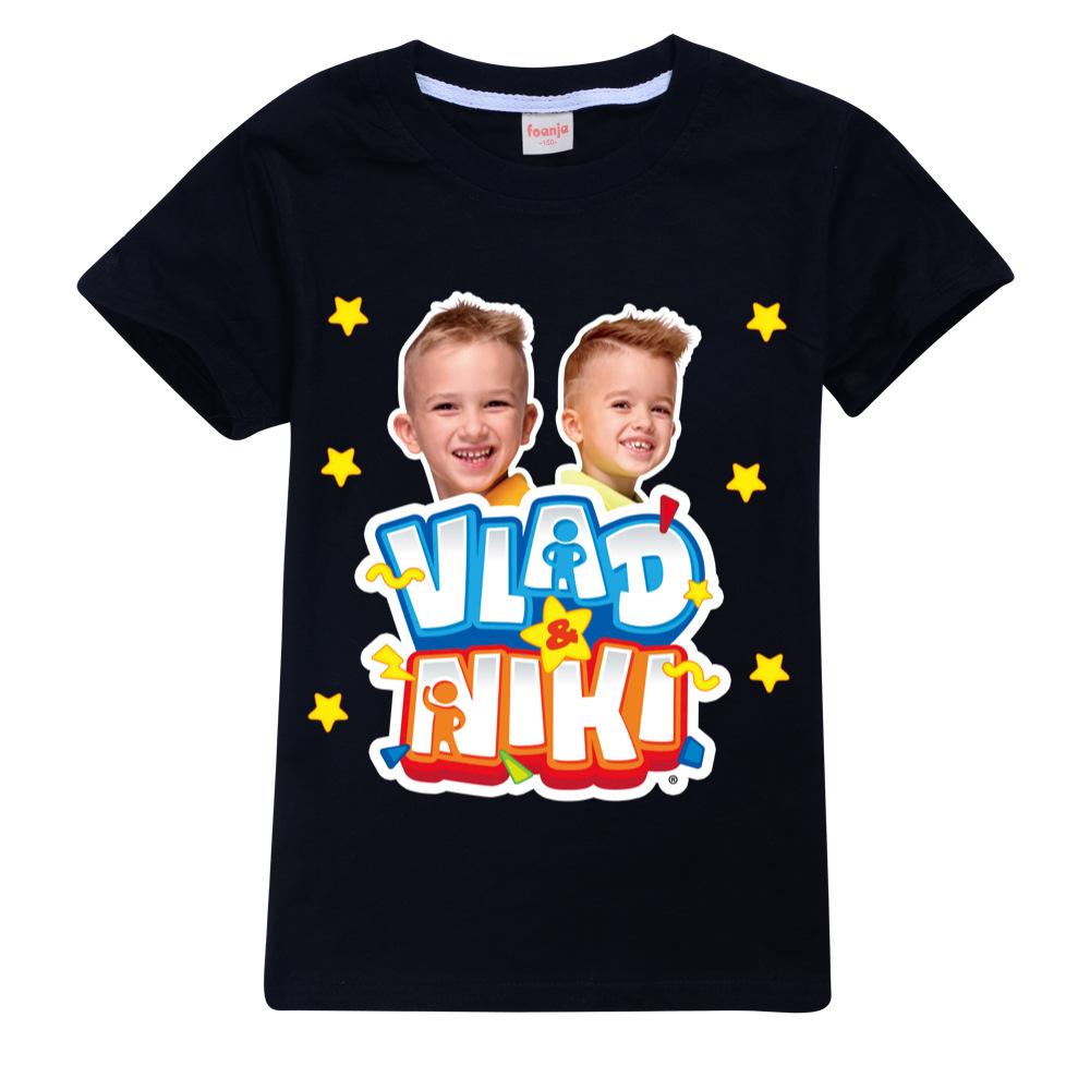 Children Cute Vlad Niki Clothes Kids Summer Fashion T-shirt Baby Boys Cartoon Tshirts Toddler Girls Short Sleeve Casual Tops