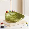 Shell Shape Fruit Bowl with Fork Plastic Integrated Fruit Basin Fruit Serving Plate  for Kitchen