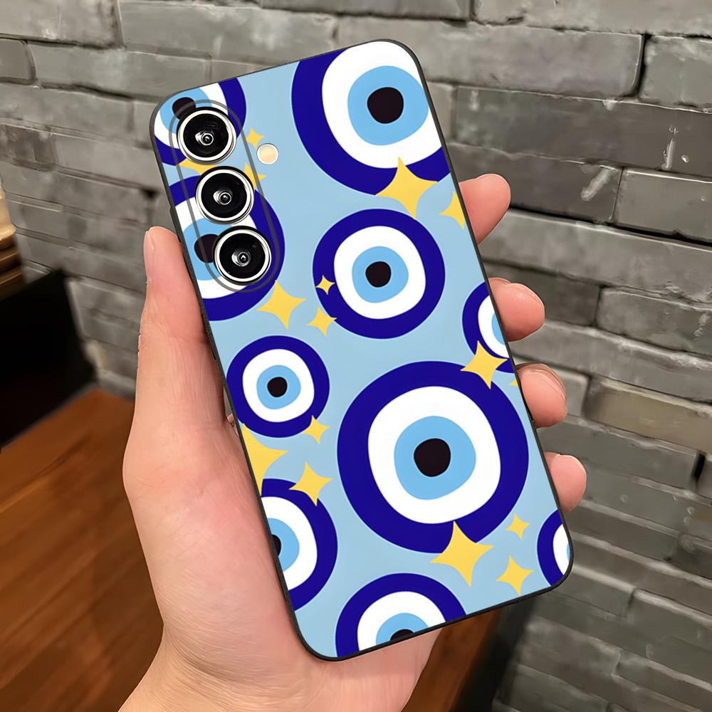 Cute Blue Evil Eye Phone Case For Samsung A25 A13 A33 5G A54 A36 A35 A56 A52 A14 Shockproof Soft Cover