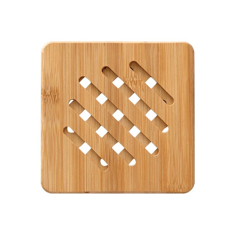 

Бамбуковая подставка Натуральный бамбук Подставки для горячего для горячих блюд Кастрюля Миска Чайник Термостойкие держатели Защита обеденного стола Моющиеся 17cm