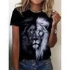 T-shirt da Donna Estiva con Stampa 3D Girocollo Moda Versatile Traspirante Tendenza Casual