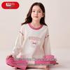 Hongdou Girls' Pure Cotton Long-Sleeve Pajama Set