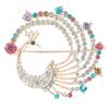 Colorful Crystal Rhinestones Peacock Brooch Pins for Women Men Bird Animal Party Brooch Pins Gift