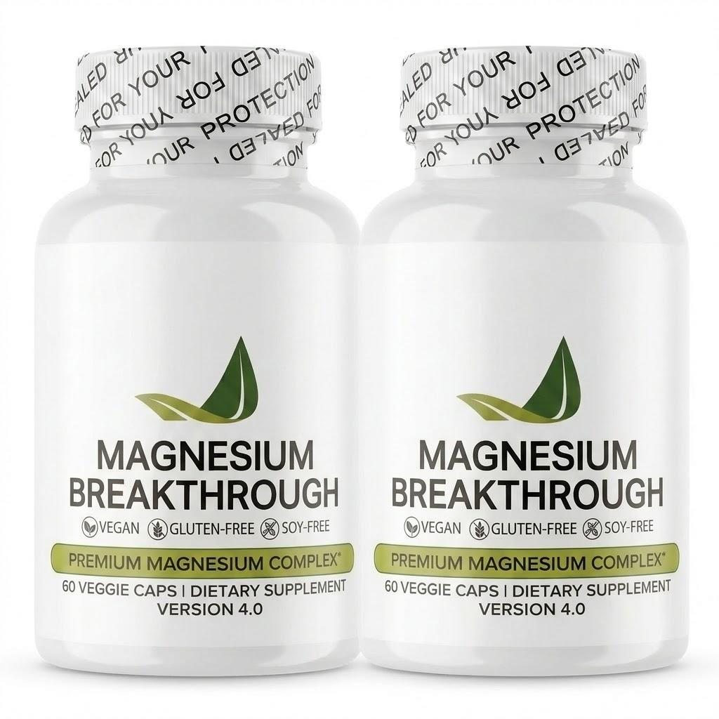 Integratore Breakthrough Magnesio - Complesso di Magnesio 7 in 1 Premium con Vitamina B6 - Vegano, Non-OGM (60 capsule vegetariane)
