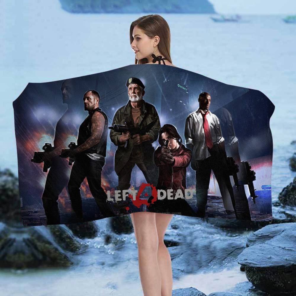 Action Game L-Left 4 Dead Beach Towel Colorful Bath Towels for Girl Microfiber Quick Dry Custom Sand Free Beach Yoga Spa Gym