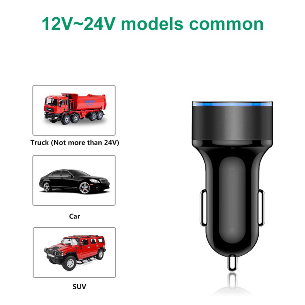 Car Charger Adapter Dual USB 2 Port Cigarette Lighter Adapter 3.1A Super Fast Charging Smart Mobile Phone Charger Aluminum Alloy