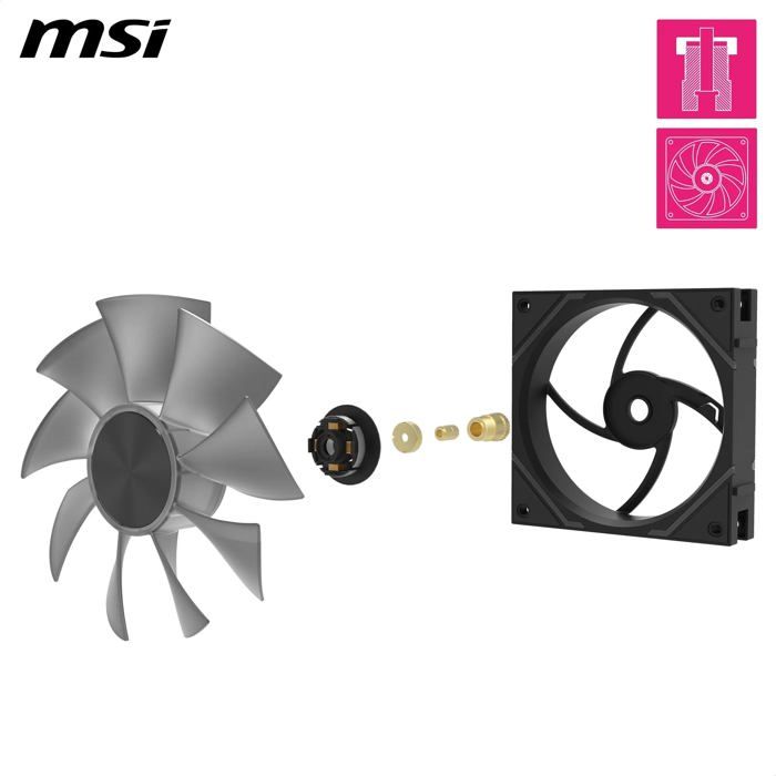 Ventilateur - MSI - MPG EZ120 ARGB-1B - 120 mm - Palier hydrodynamique - Mystic Light Sync