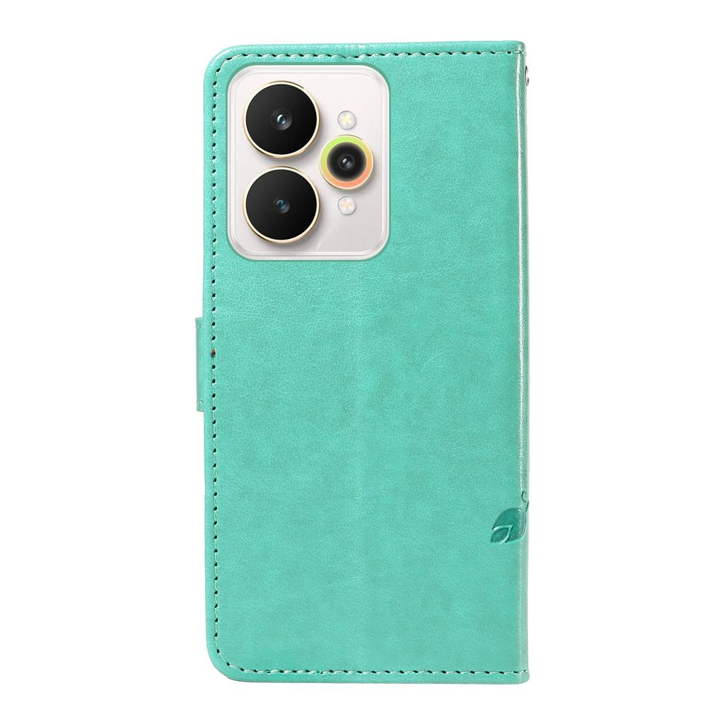 For Realme 15T 5G/Realme 15 5G PU Leather Cases Flower Pattern Wallet Stand Phone Cover with Strap