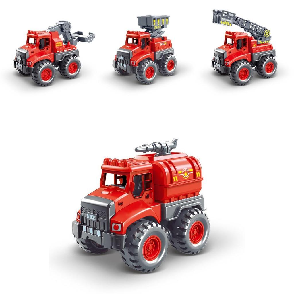 Kinder Feuerwehrauto Wolkenleiter Rettungsspielzeug mit Trägheit und beweglichen Teilen für Entwicklungsspiel