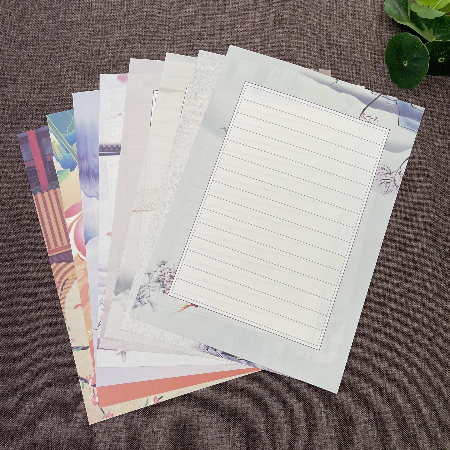 A4 Vertical Calligraphy Paper: 10-Line Hard-Pen Chinese Practice Sheets