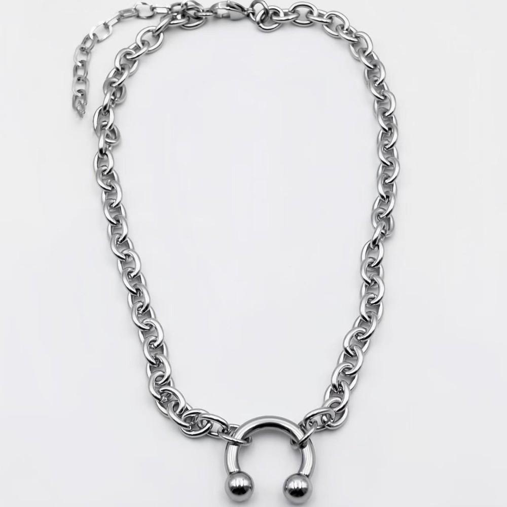 Retro Punk Style Chain Punk Chain Rivet Necklace New Nose Clip Necklace  Women