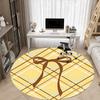 1pc Plaid Bow Chair Carpet for Office Non Slip, Machine Washable Rug for Office, Room Holiday Decor for Christmas, Birthday Polyester