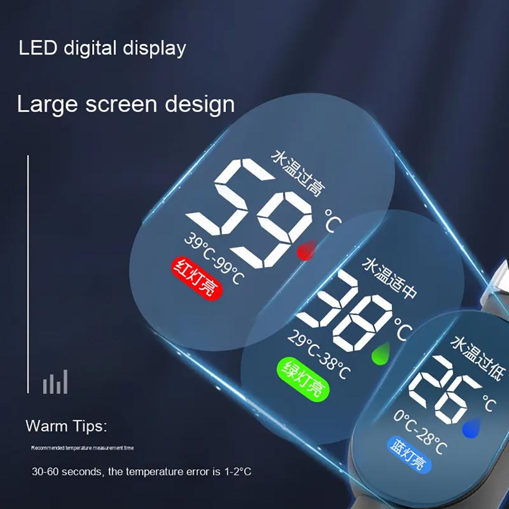 Yieryi Sprchový LED teploměr Digitální měřič teploty vody S displejem Vodotěsné čidlo Pro koupelnu Bezpečnost dětí CX-01
