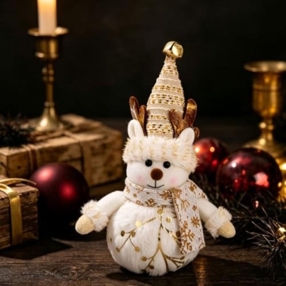 Festive Light-Up Christmas Figurines Tabletop Night Light Santa Claus Decoration Cute Snowman Ornament Holiday Decoration