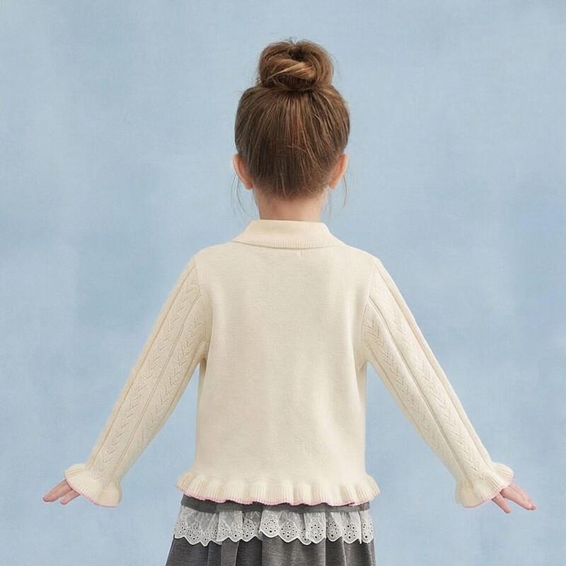 Deesha Girls' Bow Knit Cardigan