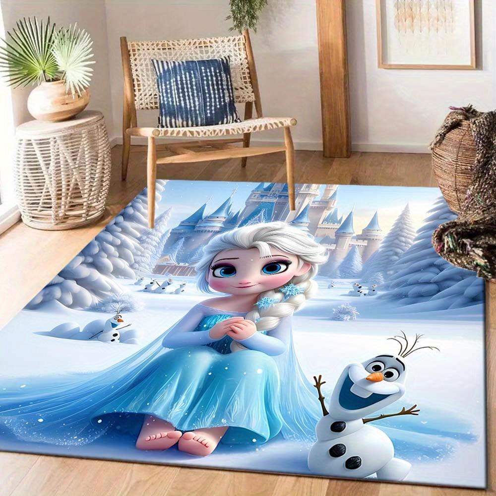 1pc Frozen Elsa Pattern Carpet Area Rug, Bedroom, and Playroom Durable, Stain-Resistant, and Easy to Clean, Living Room