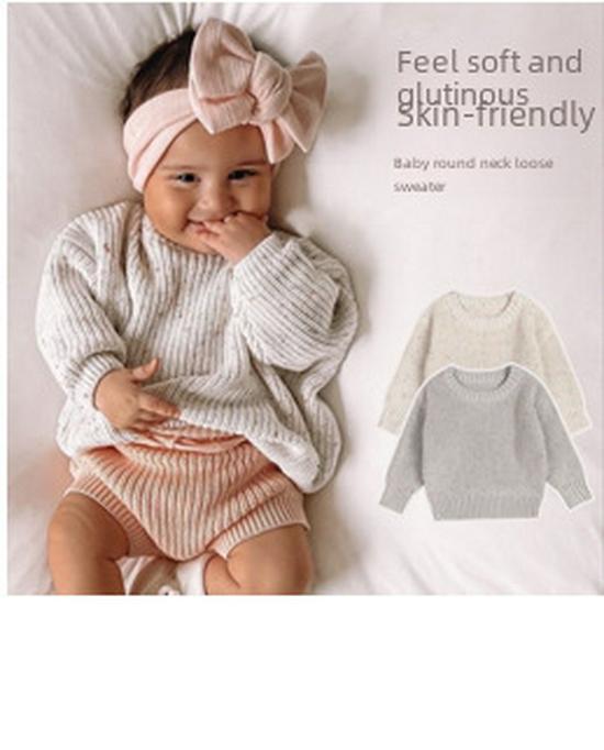 Unisex Baby Round Neck Knitted Sweater - Autumn/Winter