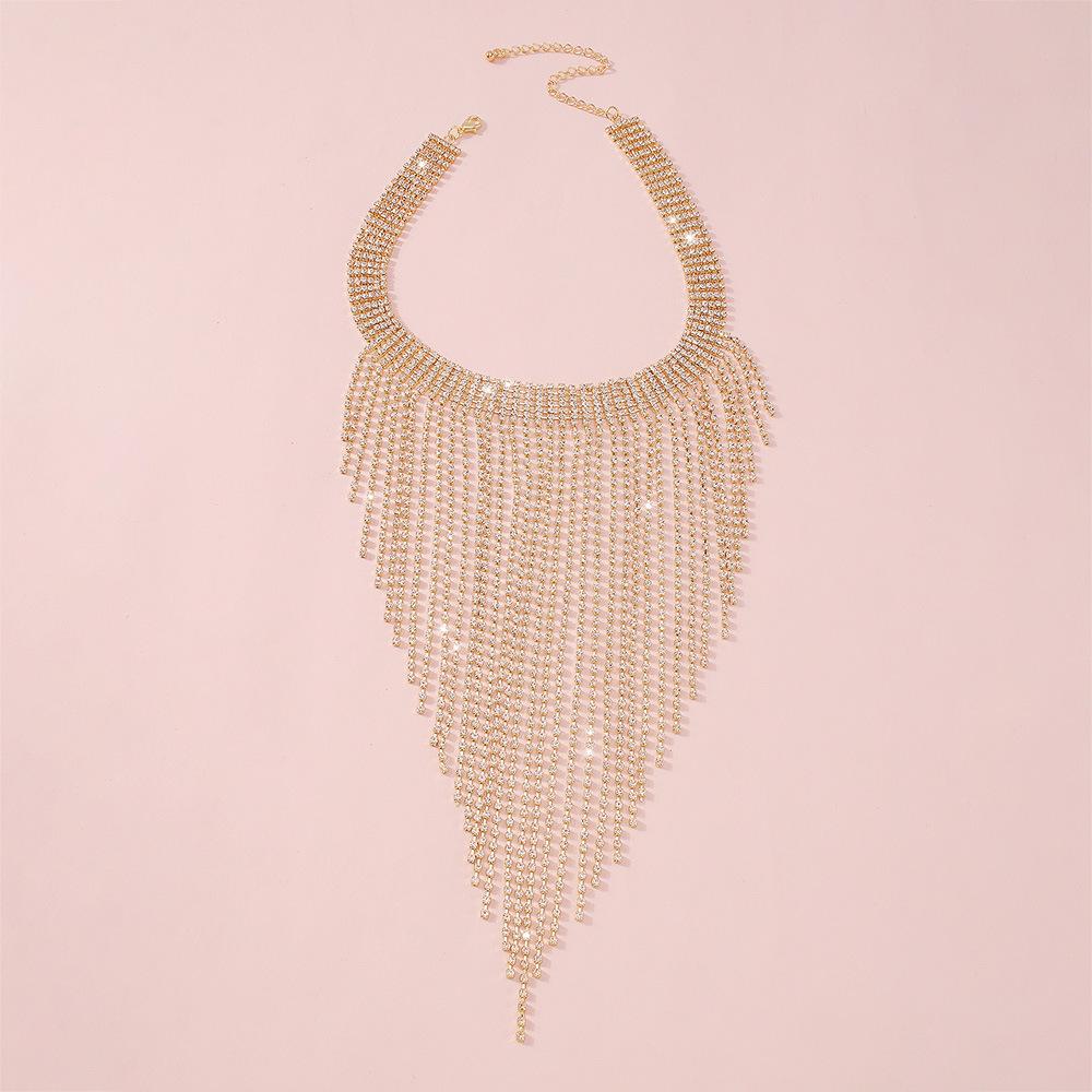 BLINGBAY Women's Pendant Necklace Tassel Rhinestone Light Luxury Necklace Nightclub Wind Claw Chain Retro Necklace Girls Jewelry Gift