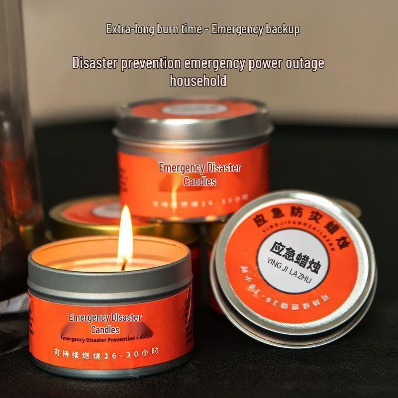 Windproof Waterproof Emergency Candles for Power Outages and Outdoor Use, Smokeless Tin Can Design