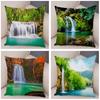 Waterfall Printed Pillow Case for Home Sofa Children Room Decor Beautiful Scenery Pillowcase Soft Plush Cushion Cover 45x45cm